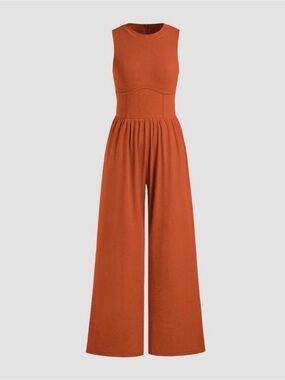 Cider Sleeveless Wide-Leg Jumpsuit romper in Rust Orange 2X nwt
